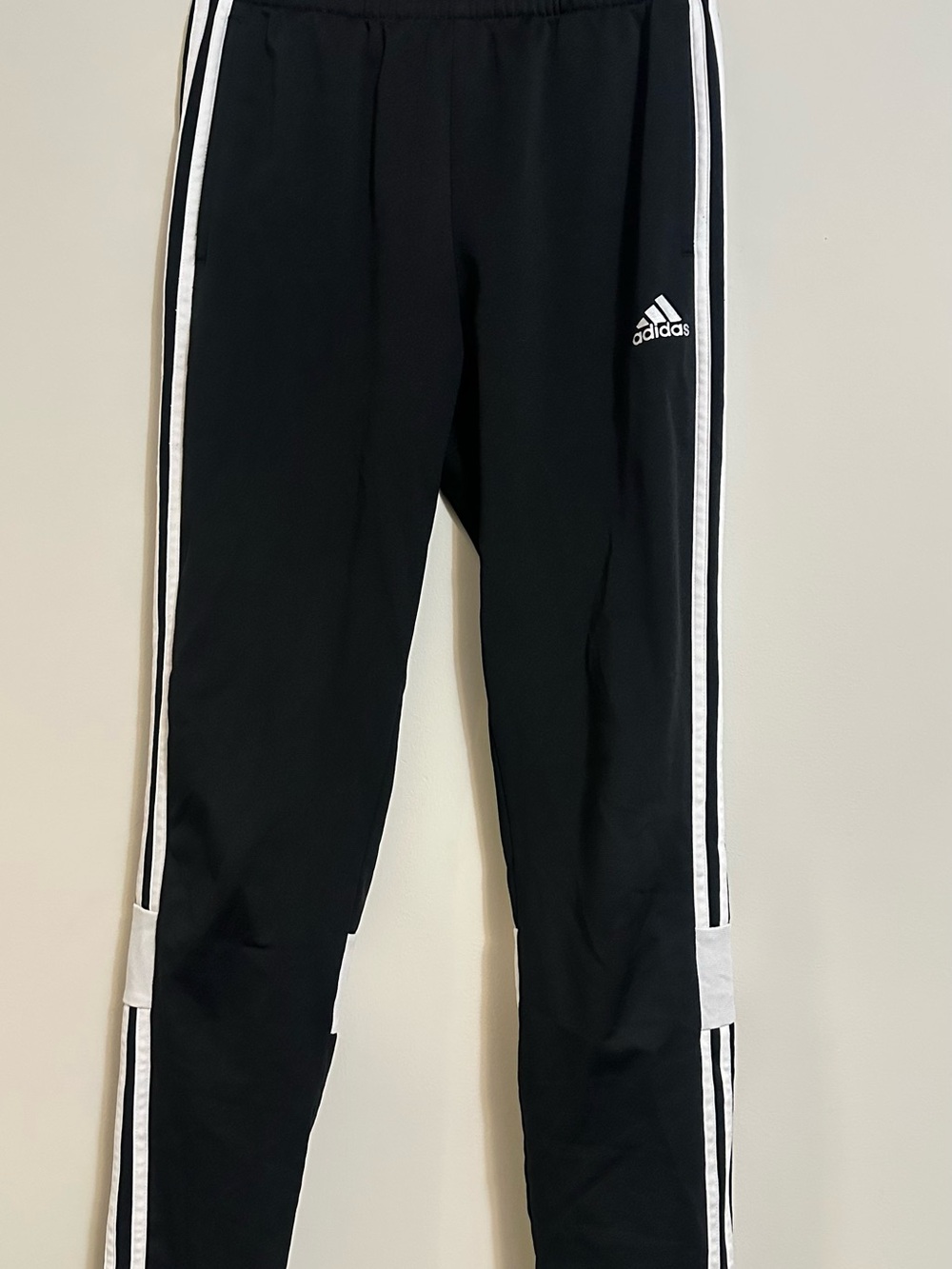 adidas Black Jogger Pants with White Side Stripes